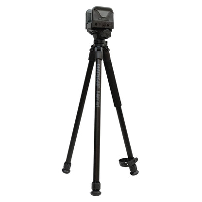 Heavy-Duty Camo Shooting Tripod – Aluminum Frame, 360° Clamp, Adjustable Legs, Bubble Level, Hands-Free Stability for Hunting