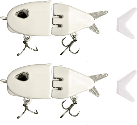 2PCS Mini Glide Baits – Multi-Jointed Swimbait Lures for Bass, Pike & Trout, Freshwater/Saltwater