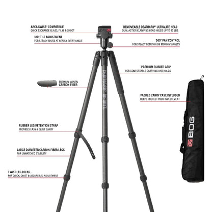 Heavy-Duty Camo Shooting Tripod – Aluminum Frame, 360° Clamp, Adjustable Legs, Bubble Level, Hands-Free Stability for Hunting