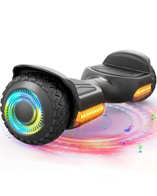 All-Terrain Self-Balancing Hoverboard with LED Lights, 500W Motor, Bluetooth Speaker & Off-Road Tires for Kids and Adults