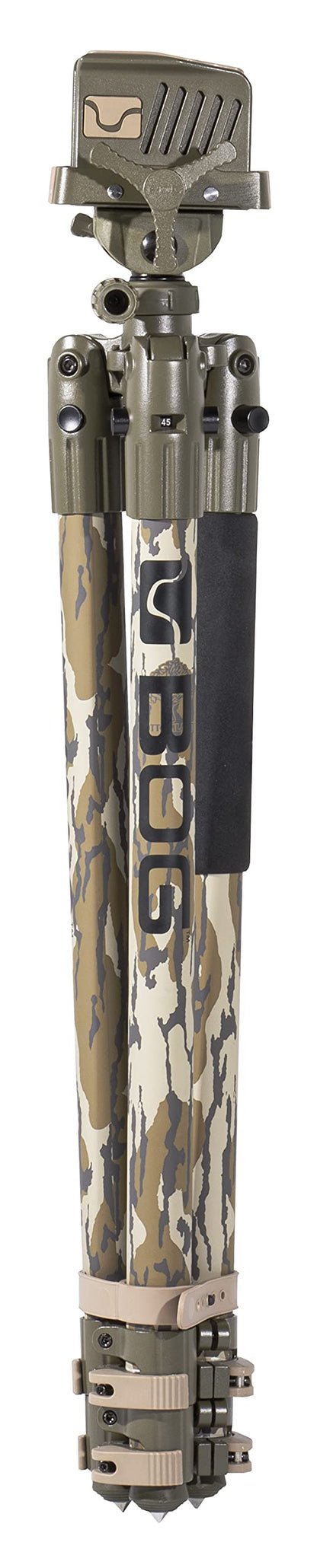 Heavy-Duty Camo Shooting Tripod – Aluminum Frame, 360° Clamp, Adjustable Legs, Bubble Level, Hands-Free Stability for Hunting