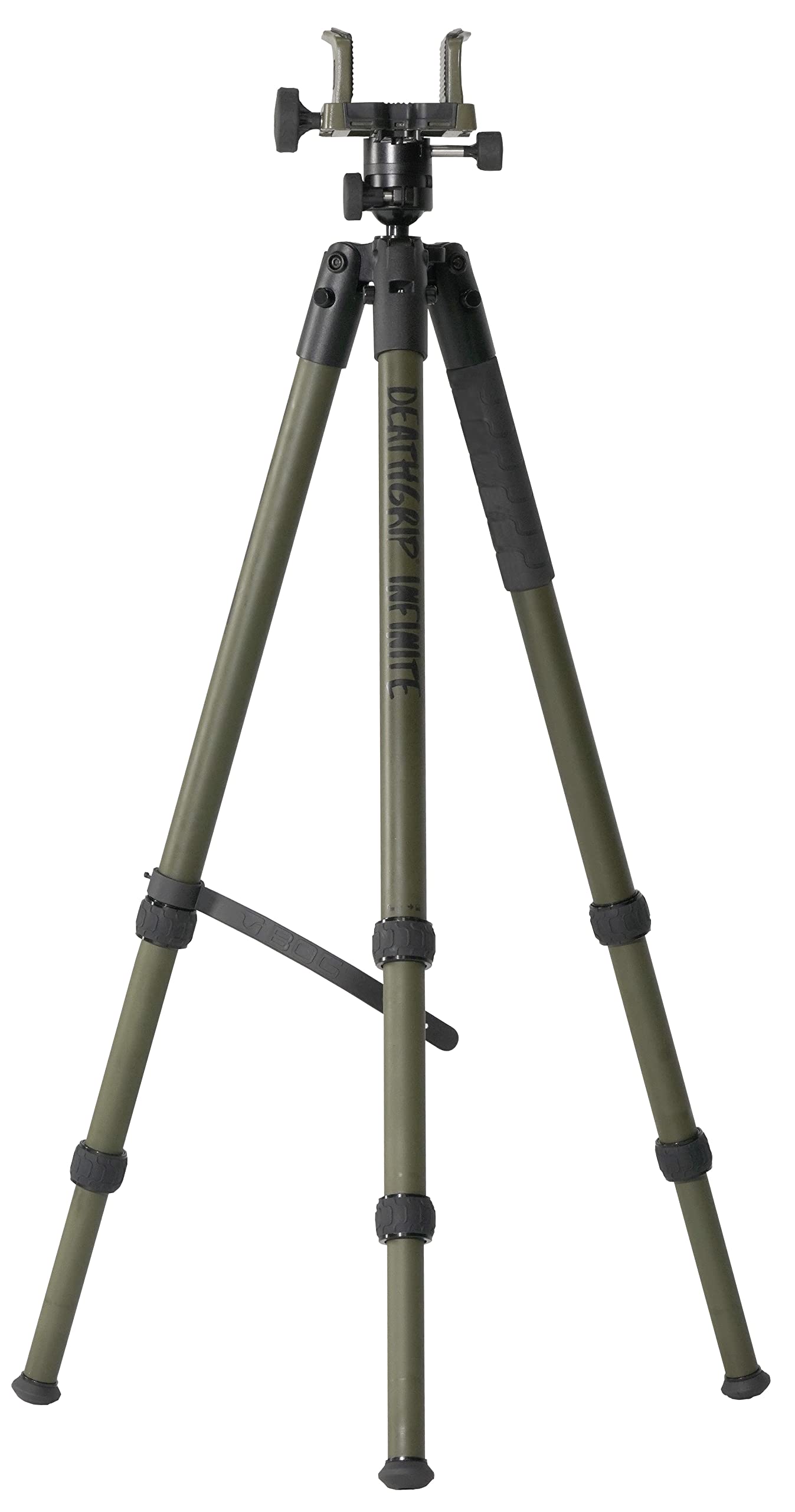 Heavy-Duty Camo Shooting Tripod – Aluminum Frame, 360° Clamp, Adjustable Legs, Bubble Level, Hands-Free Stability for Hunting