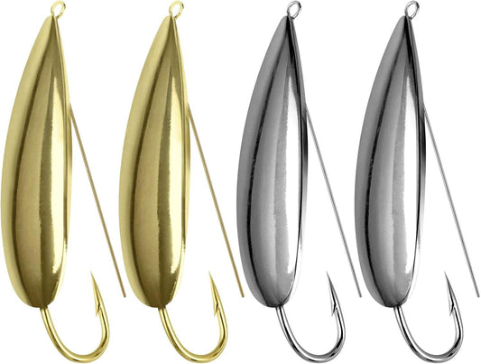Weedless Spoon Fishing Lures – 4pcs Saltwater & Freshwater Hard Baits for Bass, Redfish & Pike
