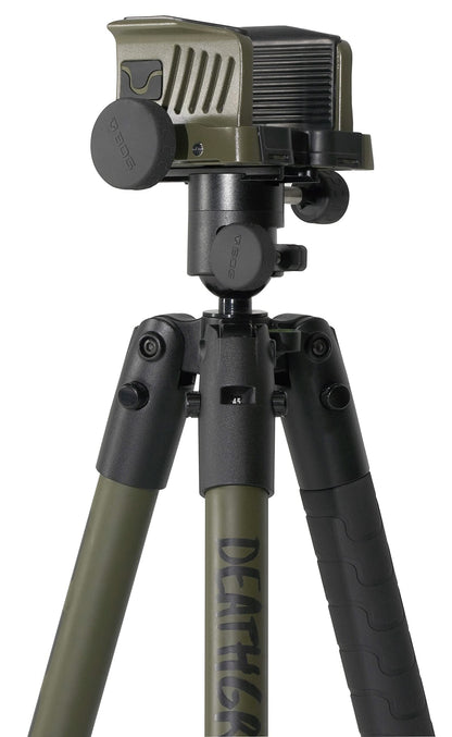 Heavy-Duty Camo Shooting Tripod – Aluminum Frame, 360° Clamp, Adjustable Legs, Bubble Level, Hands-Free Stability for Hunting