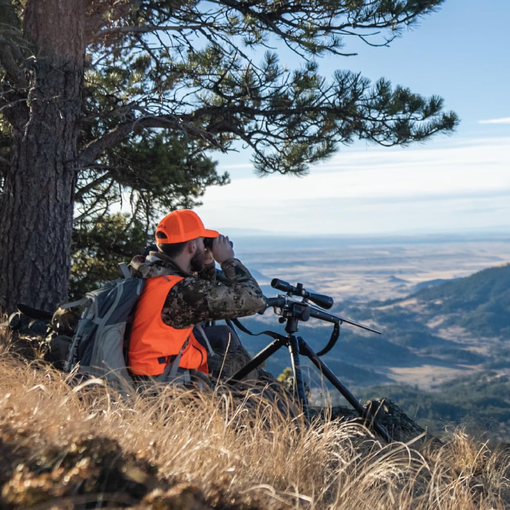 Heavy-Duty Camo Shooting Tripod – Aluminum Frame, 360° Clamp, Adjustable Legs, Bubble Level, Hands-Free Stability for Hunting