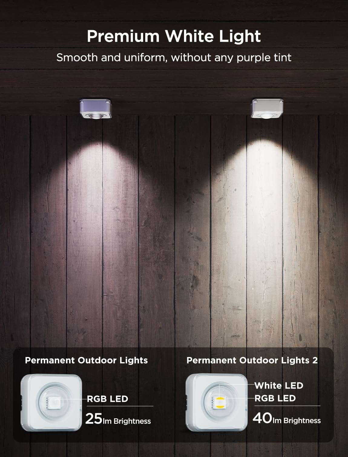 Permanent Outdoor LED Lights 100ft RGBIC, 72 LEDs, 100 Scenes, IP67 Waterproof, Smart App & Voice Control for Home & Holiday Lighting