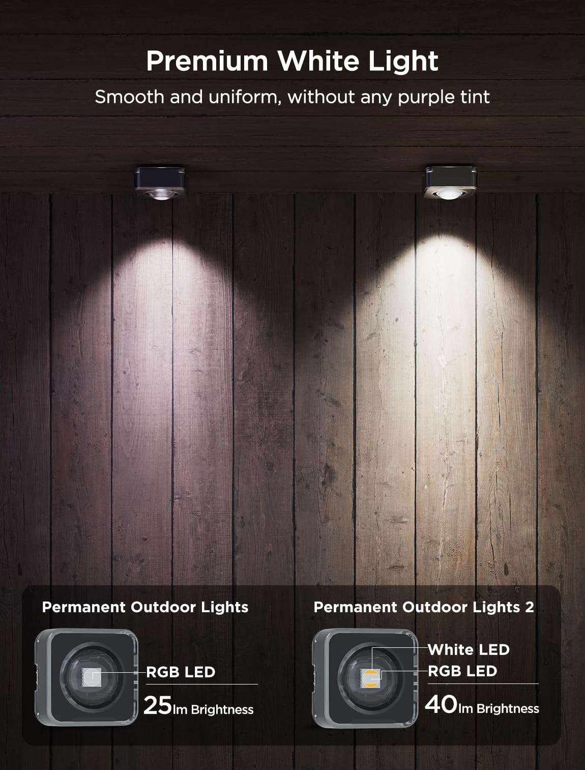 Permanent Outdoor LED Lights 100ft RGBIC, 72 LEDs, 100 Scenes, IP67 Waterproof, Smart App & Voice Control for Home & Holiday Lighting