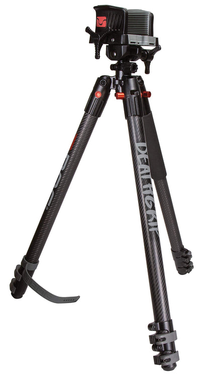 Heavy-Duty Camo Shooting Tripod – Aluminum Frame, 360° Clamp, Adjustable Legs, Bubble Level, Hands-Free Stability for Hunting