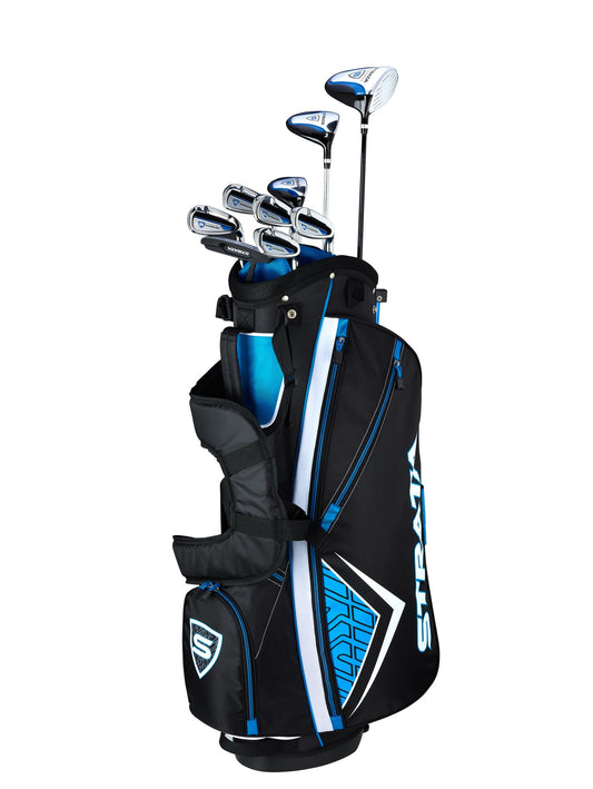 Men's Complete 12-Piece Golf Club Set with Driver, Woods, Hybrid, Irons, Putter & Stand Bag – Right Hand Steel Shaft