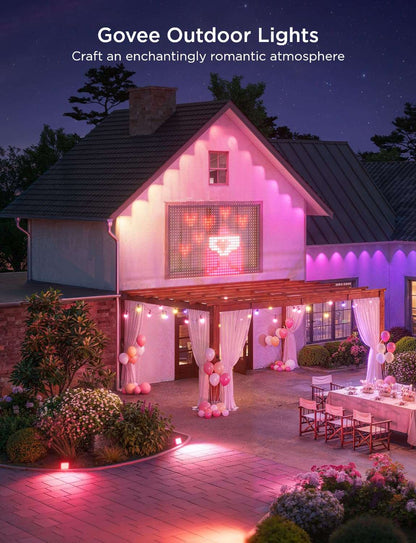 Permanent Outdoor LED Lights 100ft RGBIC, 72 LEDs, 100 Scenes, IP67 Waterproof, Smart App & Voice Control for Home & Holiday Lighting