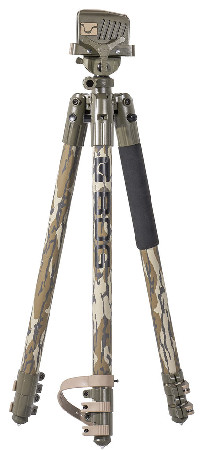 Heavy-Duty Camo Shooting Tripod – Aluminum Frame, 360° Clamp, Adjustable Legs, Bubble Level, Hands-Free Stability for Hunting
