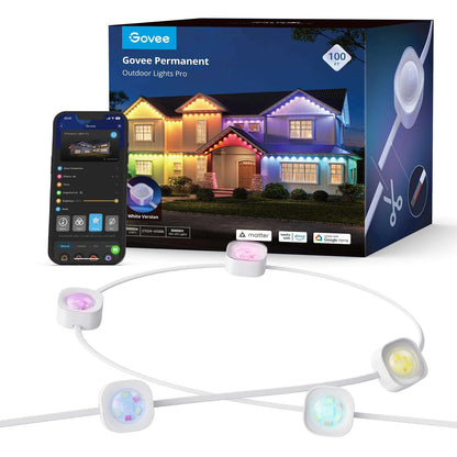 Permanent Outdoor LED Lights Pro 200ft RGBIC, 120 LEDs, 75 Scenes, Cuttable & Waterproof IP67, Smart App & Voice Control for Home & Holiday Lighting