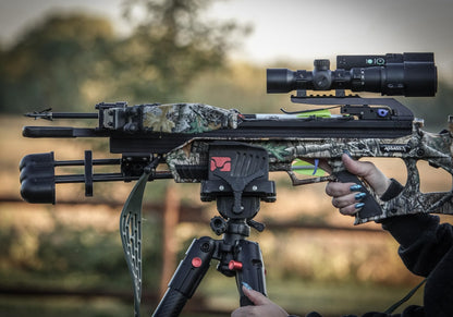 Heavy-Duty Camo Shooting Tripod – Aluminum Frame, 360° Clamp, Adjustable Legs, Bubble Level, Hands-Free Stability for Hunting