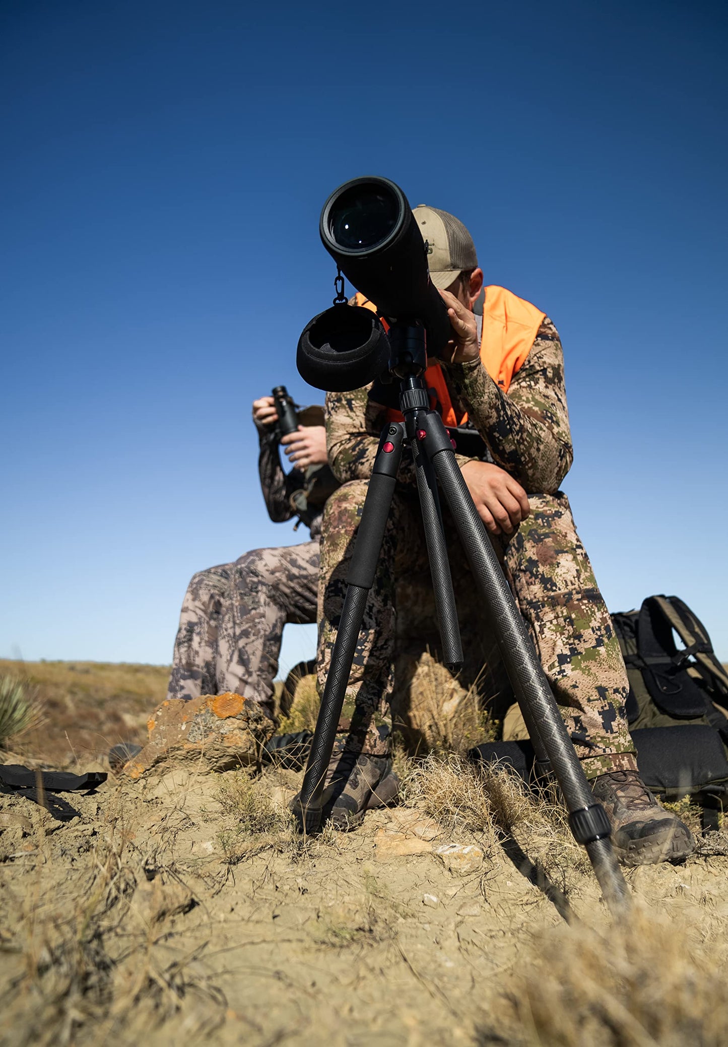 Heavy-Duty Camo Shooting Tripod – Aluminum Frame, 360° Clamp, Adjustable Legs, Bubble Level, Hands-Free Stability for Hunting